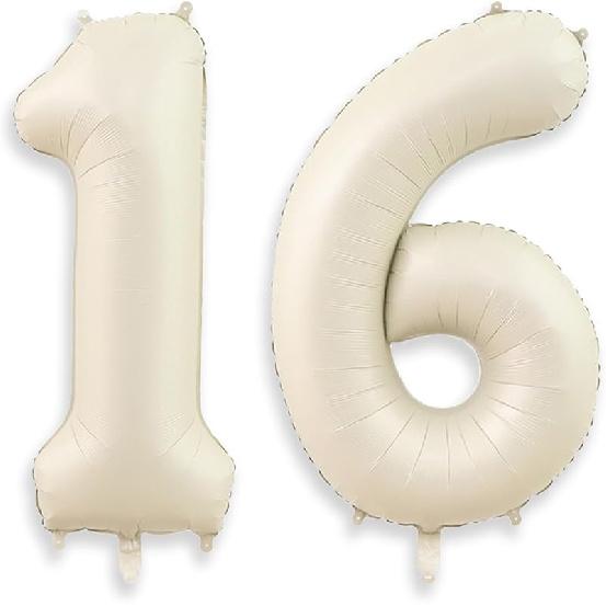 40 Inch Cream White 1 Balloon Numbers, Large Number 1 Balloon Foil Helium Number Balloons, Big 1st Foil Birthday Balloons for Boys Girls 1st Birthday