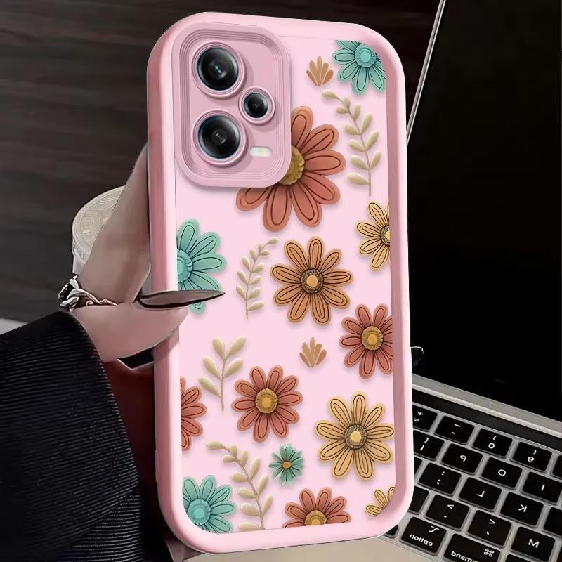 Belle Coque de Téléphone Pétale de Fleur Feuille Pour Redmi Note 13 12 Pro Plus 5G 13 12 Pro 4G 5G 11 10 Pro 12S 5G 11S 10S Redmi 13C 12 5G