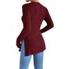 Sexy Women's New Slim Fit Pit Strip Grinding Round Neck Hem Ribbed Knit T-shirt