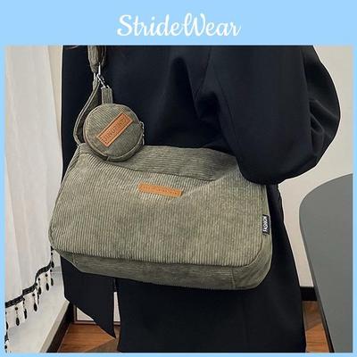 Korean Style Large Capacity Womens Fashion Corduroy Shoulder Tote Bag For Travel