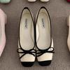 French Evening Bow High Heel Shoes Light Mouth Shoes Women's Shoes Summer Fairy Style Mary Jane Shoes Ballet Shoes