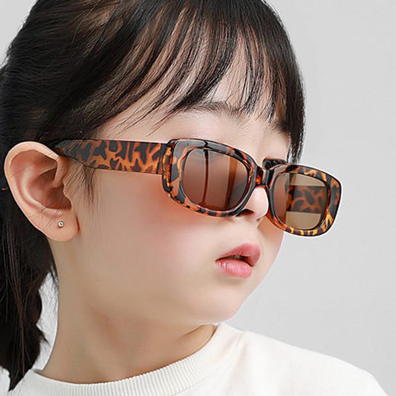Korean Retro Square Child Sunglasses for Kids Fashion Oval Solid Color Children Eyewear UV400