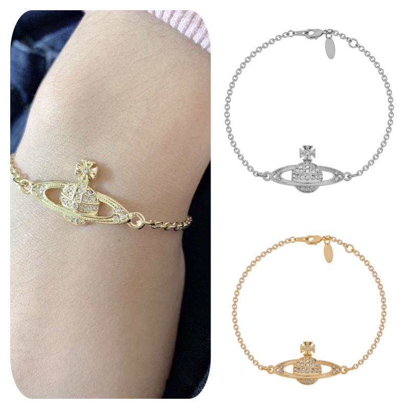 Westwood Mini Bas Relief Chain Bracelet Vintage Adjustable Women Gifts