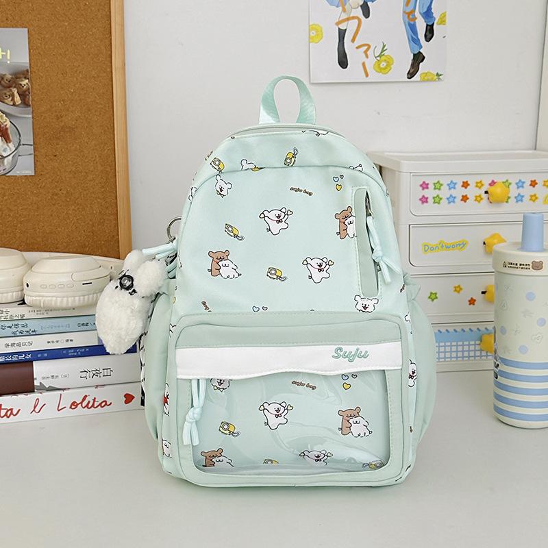Schoolbag New Cartoon Puppy Printed Backpack Junior High School Schoolbag Ins Niche High Value Backpack