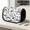 1pc Double Layer Flip Pencil Case, Collection of Racing Elements, Large Capacity, Portable Polyester Pen Storage Bag with Zipper Closure, Ideal for Sc