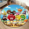 M&M's Custom Name Round Area Rug,Carpet Rug for Living Room Bedroom Sofa Playroom Decor,Non-slip Floor Mat