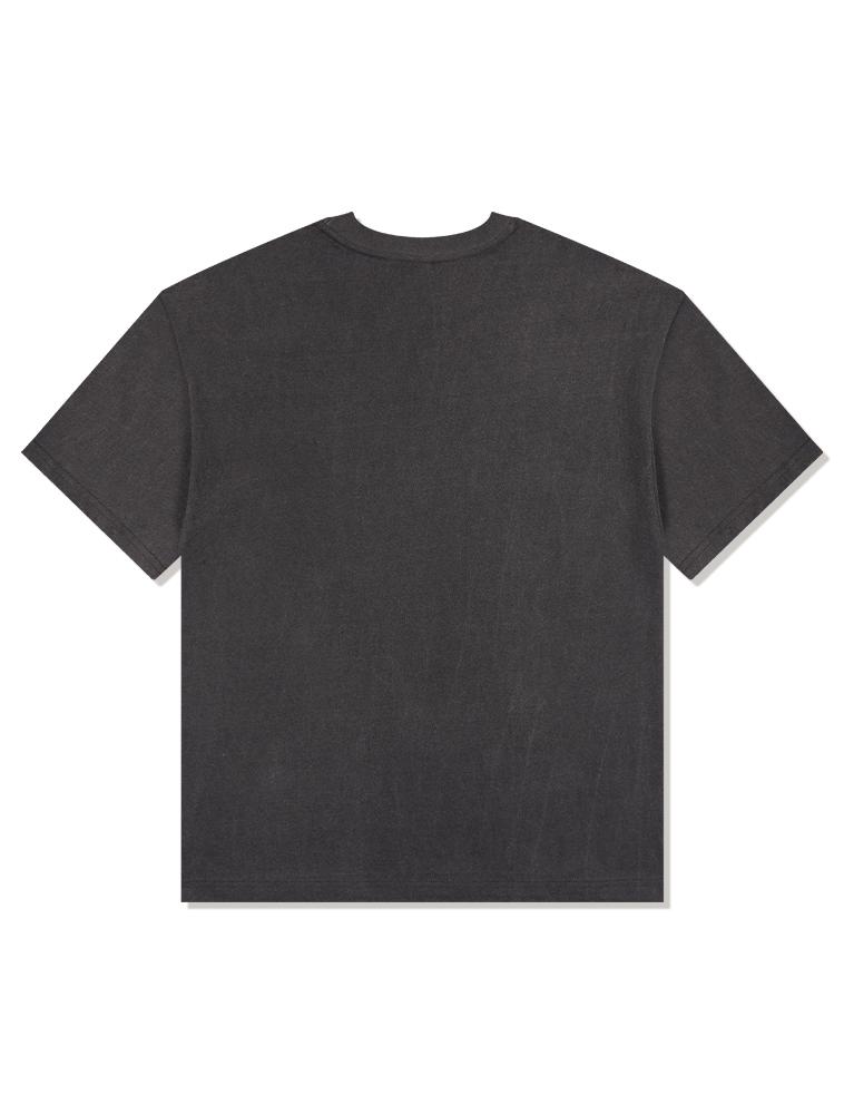 LA MAISON STUDIO Unisex Puppy Pigment Logo Smoky Short Sleeve T-Shirt Charcoal (Fcf2Ts419M)