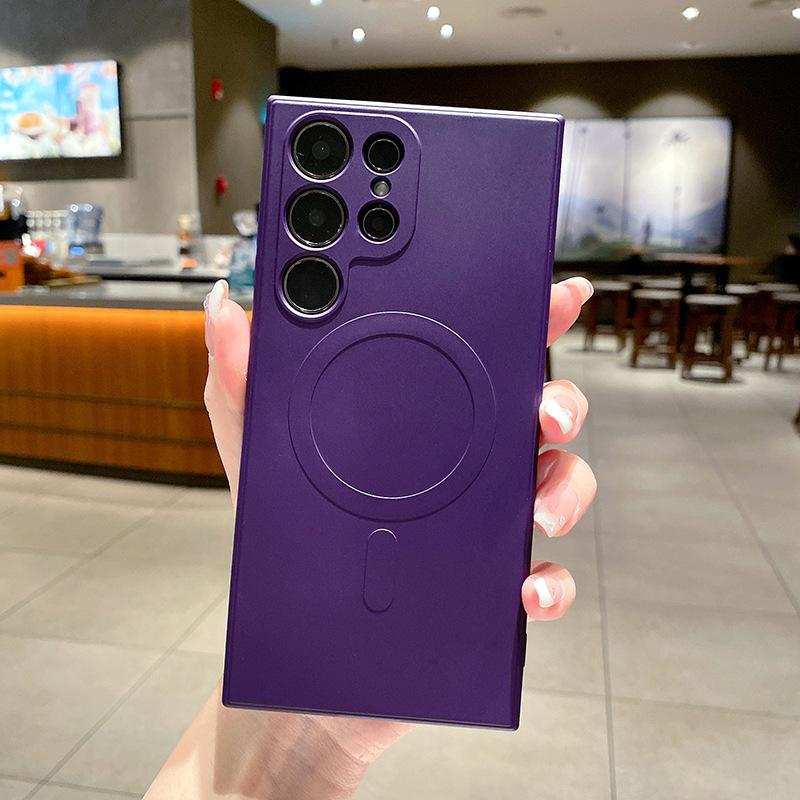 

Suitable for Samsung S24 Ultra Mobile Phone Case S25u Magnetic Silicone 23plus Full Package S22 Anti-fall S21 Men Samsung Galaxy S25 Ultra