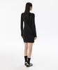 Musinsa Standard Woman Women'S Ribbed Y-Neck Long Sleeve Mini Dress [Black]