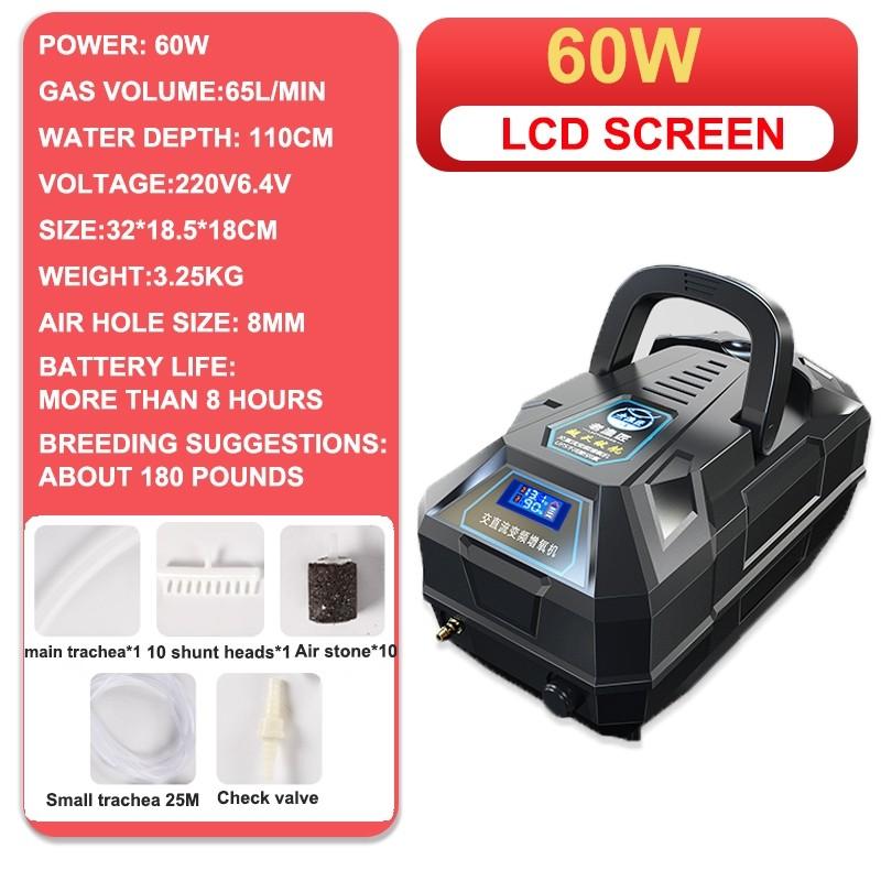 Volume di ossigeno extra large Pompa per ossigeno Ricaricabile Doppio uso Macchina per l'ossigenazione dell'allevamento di pesci Pompa per ossigeno per acqua AC DC