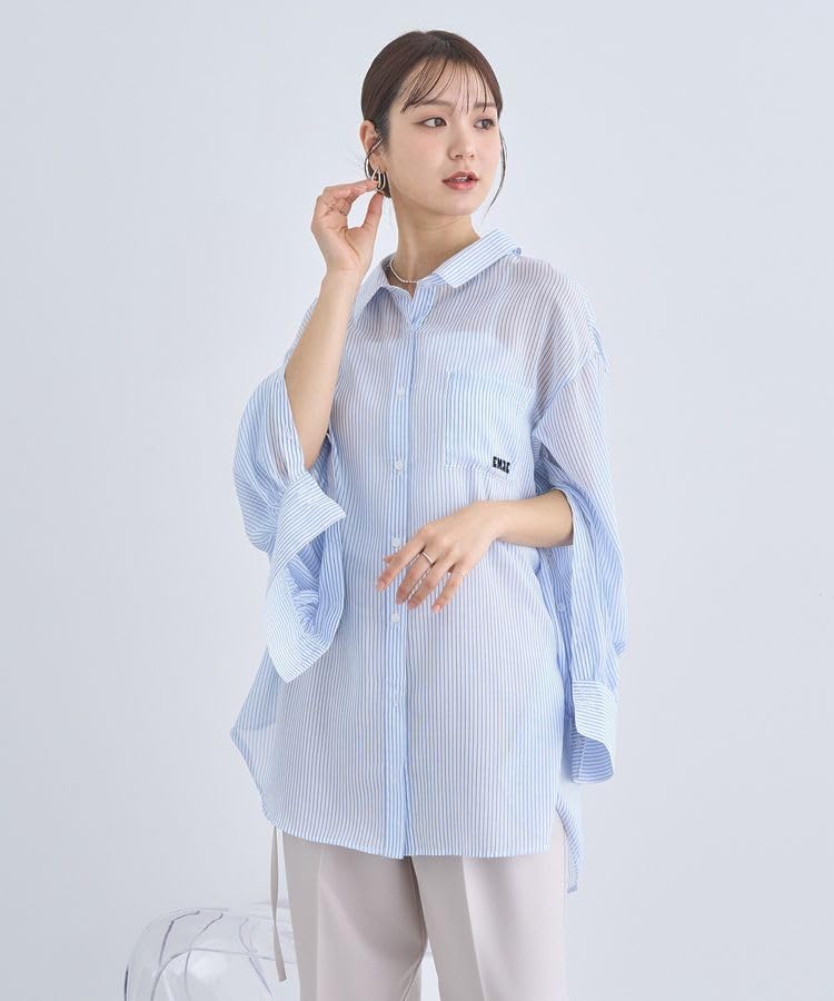 Music Casual Back Shirt for Saxe Blue [Earth & Ecology] Lace-up Women,