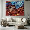 Demon Slayer Wall Tapestry Aesthetic Wall Hanging Printed Fabric Blanket Decorative Tapestries For Bedroom Living Room Home Decor