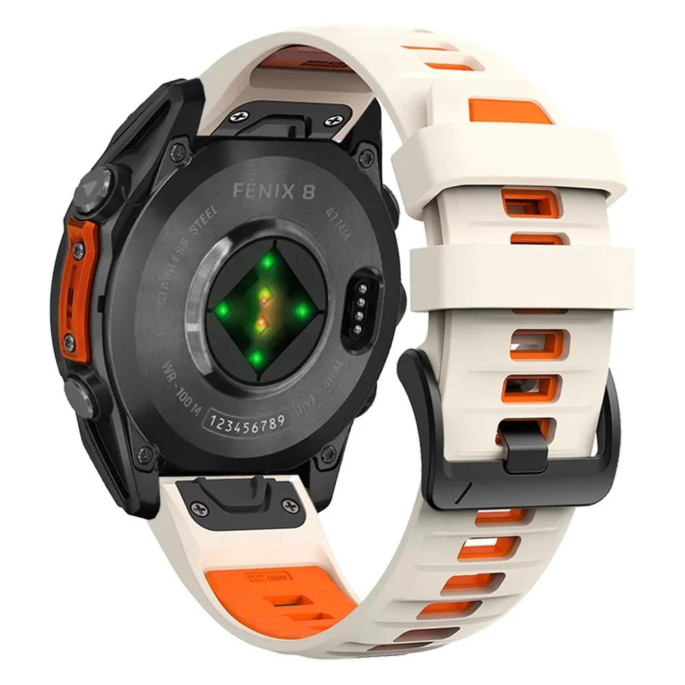 QuickFit 26mm 22mm 20mm Two Tone Silicone Strap for Garmin Fenix 8 E 7X 7 7S Pro 6X 6 6S Pro 5X 5S 5 Plus Bracelet  Band
