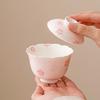 Hand-painted Cherry Blossom Tureen Pink Ladies Gaiwan Chinese Kung Fu Teaware Set Tea Brewer Bowls Teacup Drinkware Tea Ceremony