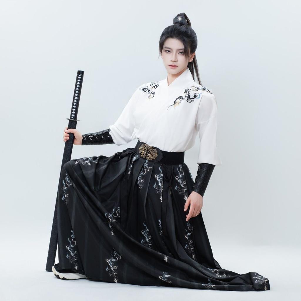 Men's & Couple's Song Dynasty Style Hanfu, Chivalrous Martial Arts Daily Suit With Bamboo Pattern