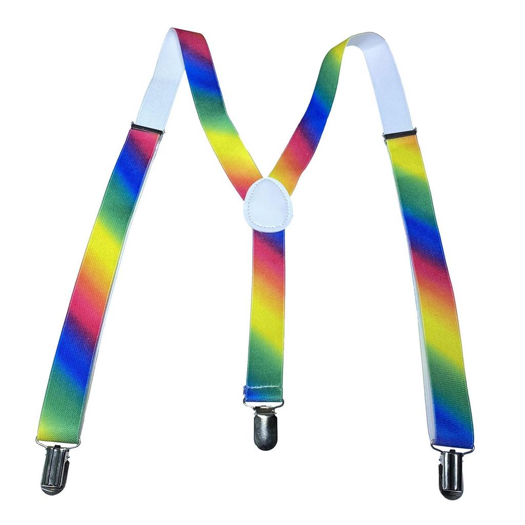 Unisex Sequin Y Back Suspenders 3 Clips Adjustable Elastic Braces