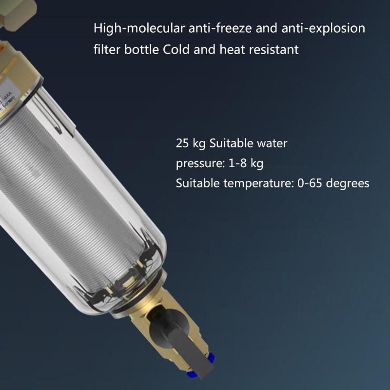 Universal 3/4inch Or 1/2inch Threaded Backwash Sediment Filter with Pressure Gauges for Whole Houses Water Systems