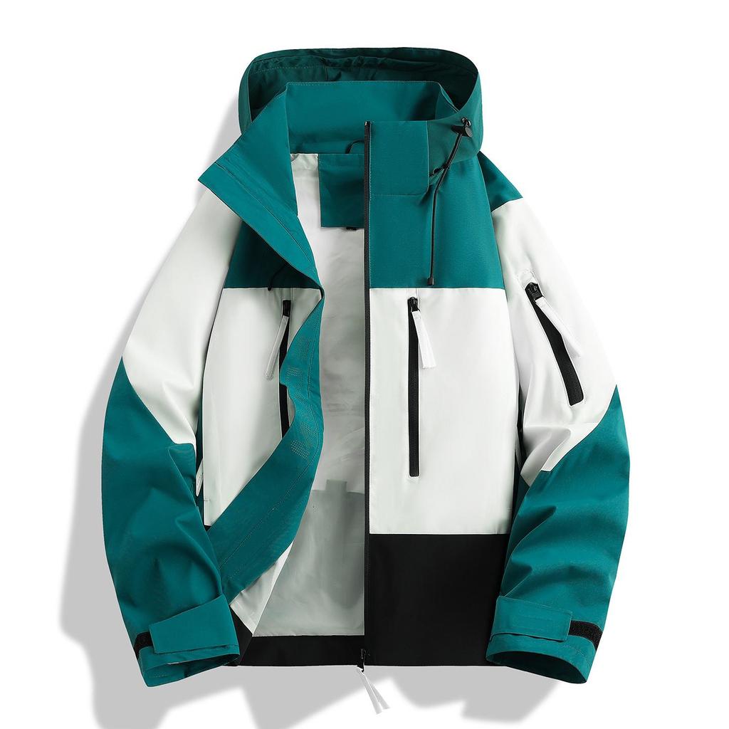 New Women's Windproof Waterproof Hooded Jacket for Mountaineering - Breathable, Wear-Resistant, and Loose-Fit 