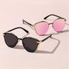 2pcs Women'S Round Frame Classic Retro Style Polarized Sunglasses, Comes with Perfect for Outdoor Vacations Beach Parties