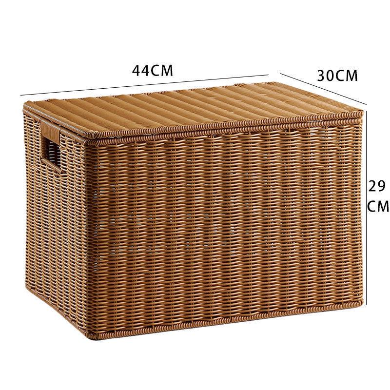 Extra großer Aufbewahrungskorb aus geflochtenem Rattanimitat mit Deckel für Kleidung