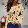 Women's Daily Casual Long-sleeved Printed O-neck Top