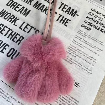 Cute Faux Rabbit Fur Bag Charm Clothing Shape Soft Key Decoration Hanging Ornament Backpack Hanging