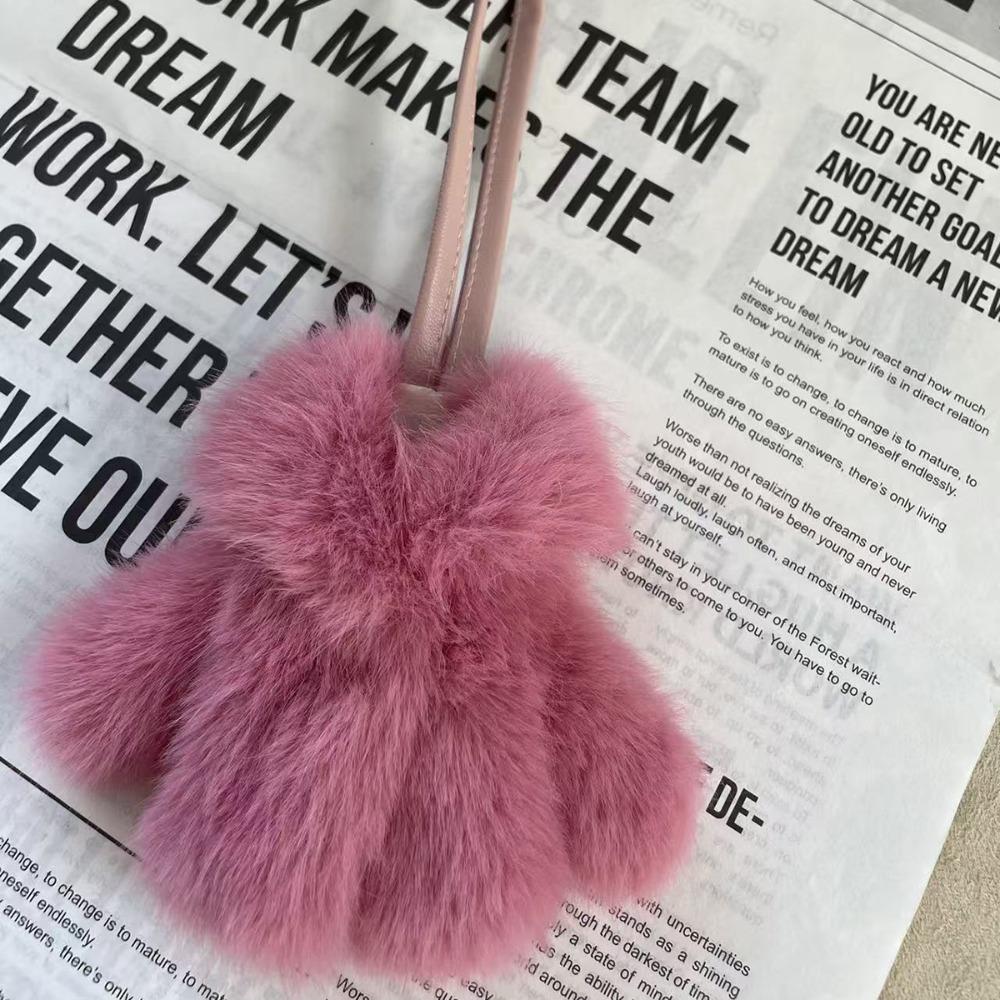 Fashion Faux Rabbit Fur Bag Charm Clothing Shape Soft Key Decoration Backpack Decoration Women Accessories