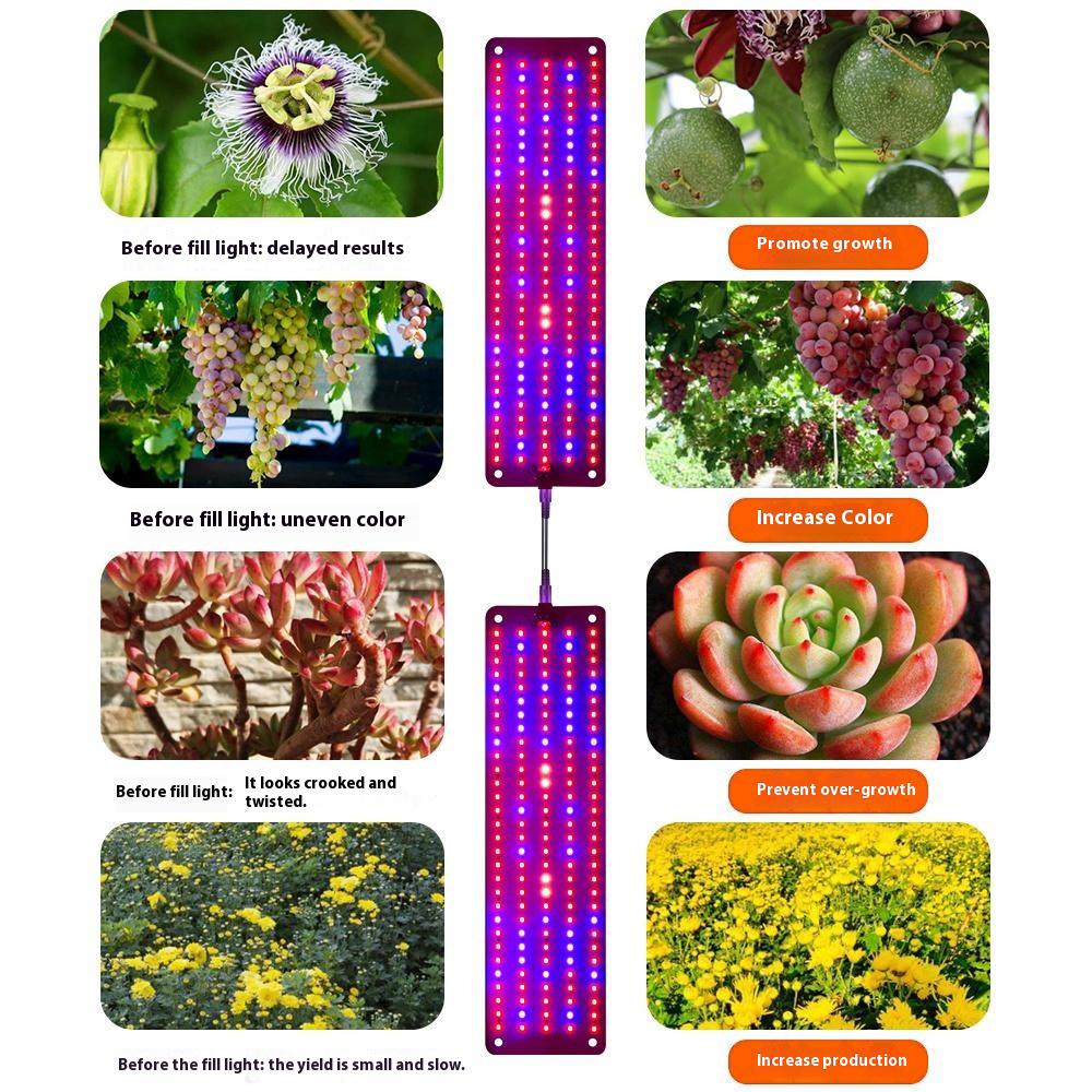 12V 4-Panel Plant Seedling Growth Light 6 Brightness Plant Shelf Fill Light,EU Plug