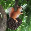 Squirrel Garden With Pinecone Ornament Handmade Resin For Party Decor Holiday