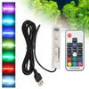 Luz para Micro Aquário Alimentada por USB LED Colorido Tamanho Pequeno Tanque de Peixes Lâmpada LED Controle Remoto Luz para Tanque de Peixes Paisagismo de Aquário