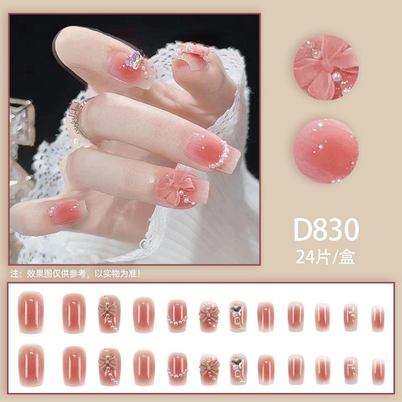 

24 шт. Новые бриллиантовые нежные милые румяна феи бантик жемчуг нейл-арт темперамент носить ногти