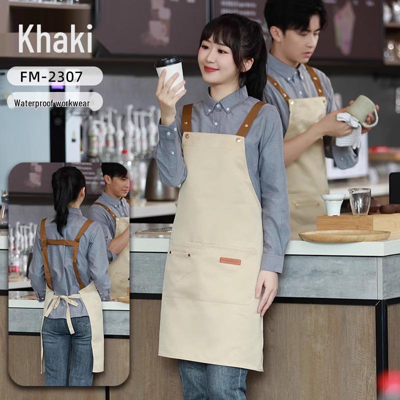 Custom Logo Waterproof Oil-Proof Apron with Adjustable Strap for Winery, Gift, or Catering Use