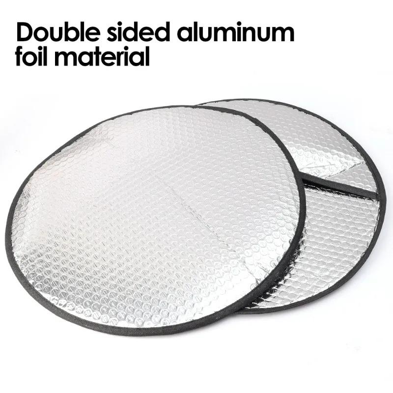 Car Steering Wheel Anti-Heat Sun Shade Cover Sunscreen Insulation Cover Foldable Sun-proof Anti-UV Protect Parasol Shield