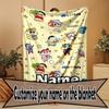 Custom Name Personalized Crayon Shin Print Blanket, Home Decor, Bedroom, Sofa, Camping, Couch, Gifts for Birthday Christmas