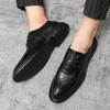 Fashion Korean Version of Men's New Pointed Comfortable Casual Leather Shoes Fashion Brand Men's Spring Carved Lace Up Leather Shoes
