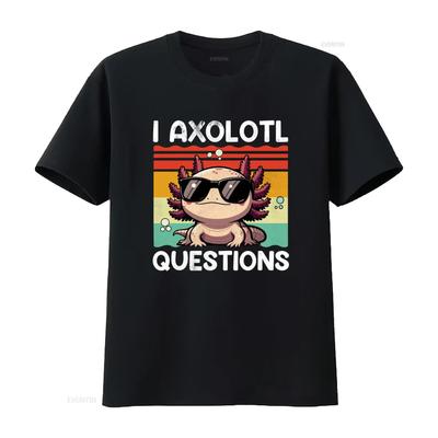 Retro Vintage Ich Axolotl Fragen T-Shirt für Erwachsene Jugend Kinder Cooles Salamander Design graphi