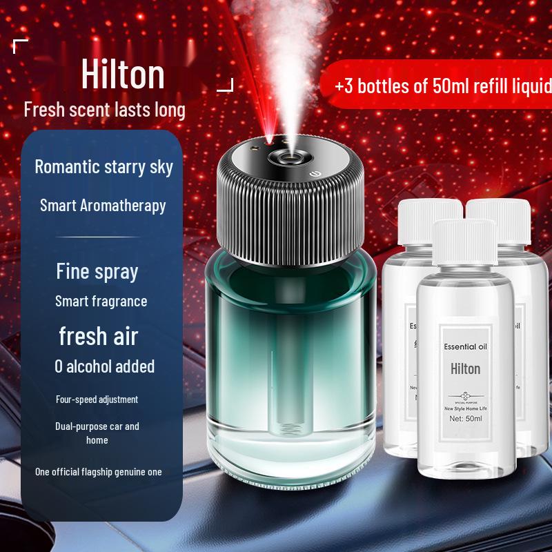 New Car Interior Aromatherapy Machine with Starry Sky Ambient Light and Smart Perfume Sprayer