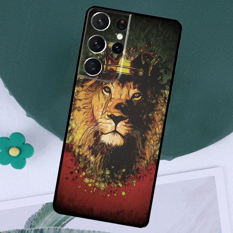 Rasta Lion Reggae Bob Marleys Case For Samsung Galaxy S24 S23 Ultra S22 Plus S20 S21 FE Note 20 10 S8 S9 S10 Plus Cover