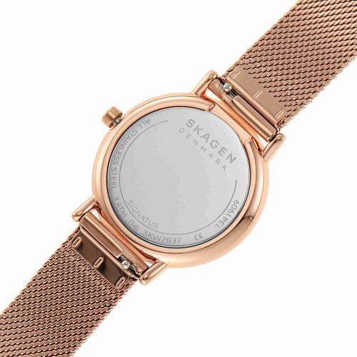 Skagen Women's Watch, Rose Gold/Blue, One Size, Signatur Lille