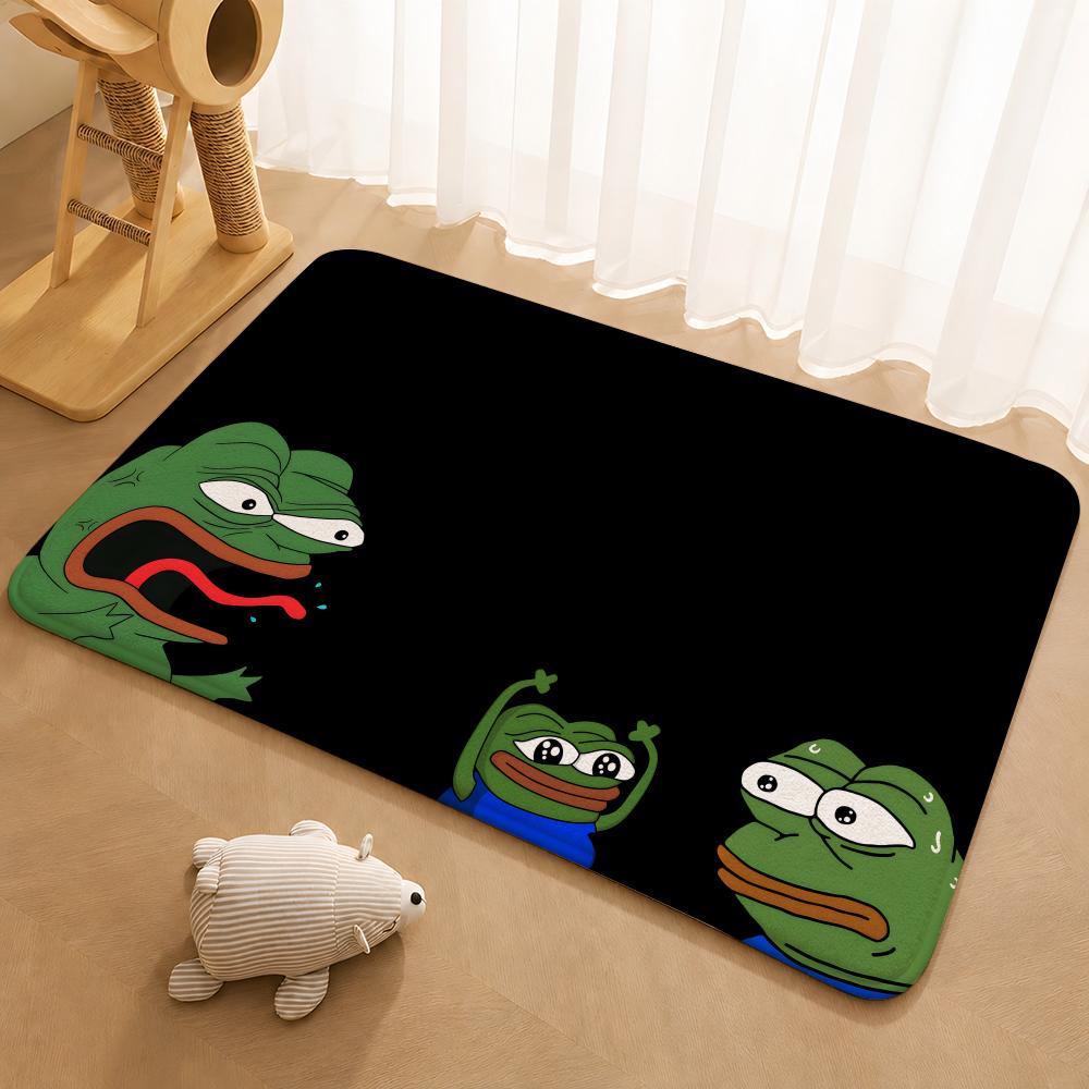 Sad Frog PEPE Floor Mat Floor Mat Soft Flannel Non-Slip Door  Rug for Living Room