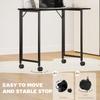 Folding Small Desk on Wheels - Black Wood Effect