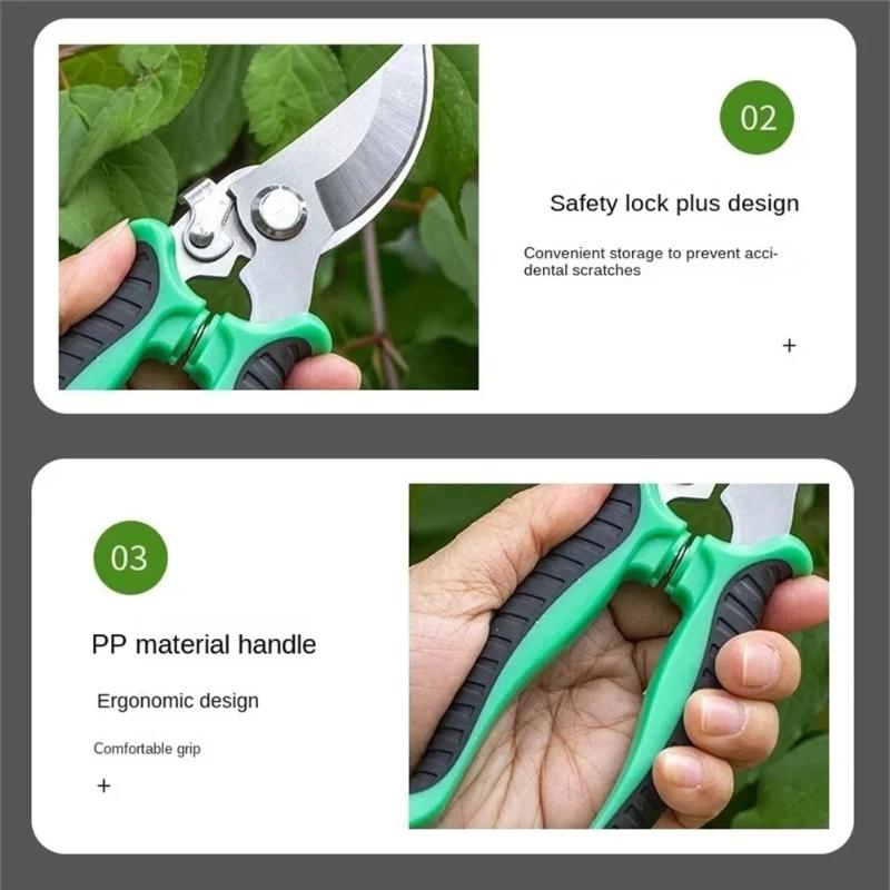 Gardening Shears Ergonomic Handle with Sharp Blades Durable Garden Pruning Shears For Harvesting Flower Fruit Labor Saving Tool