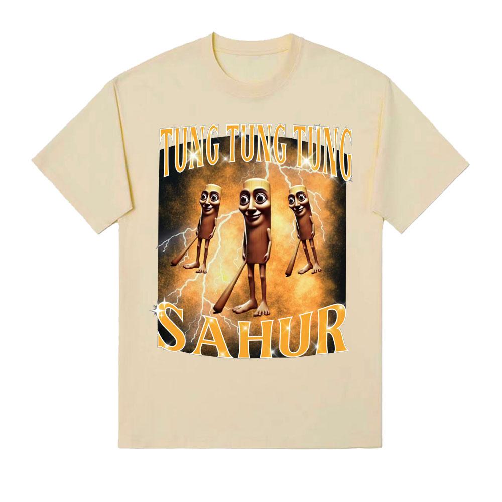 Funny Tung Tung Tung Sahur Tshirt Italian Brainrot Baseball Bat Meme T Shirts Unisex Women Summer Casual High Quality T Shirt Tops