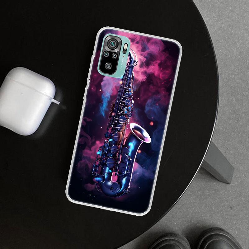 Music Saxophone Instrument Phone Case Cover for Xiaomi Redmi Note 15 14 13 12 11 Pro Plus 14S 12S 11S 11T 11E 10S 10 Customized