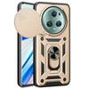 For Honor Magic5 Pro Case with Slide Camera Lid PC+TPU Kickstand Phone Cover