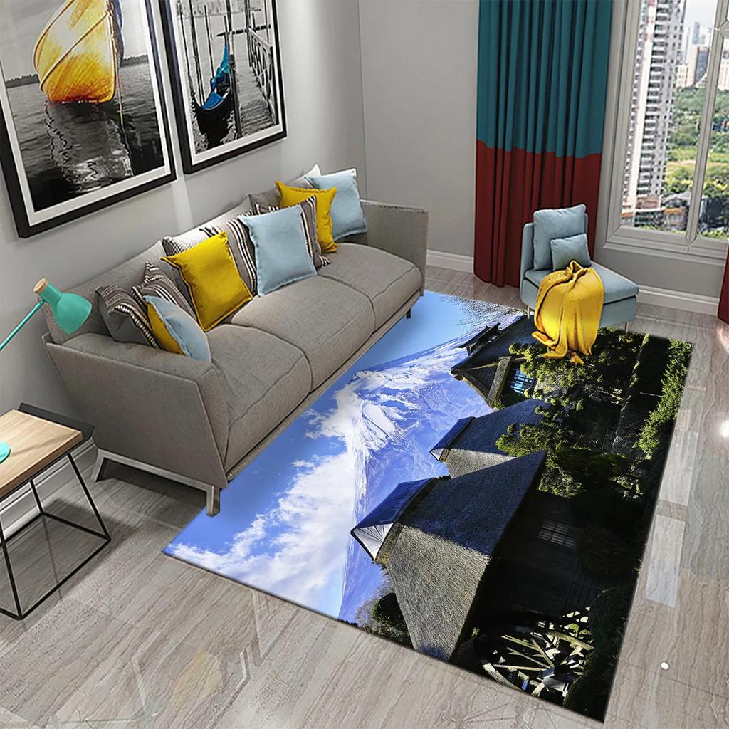 Japan Mount Fuji Carpet for Kitchen Living Room Bathroom Bedroom  Doormat Entrance Non-slip Mat Rug Corridor Home Decor Carpet