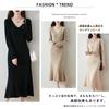 Knit Long Solid Maxi Perfect for Everyday and Winter [Leadamon-oee] Women's Dress, Sleeve, V-Neck, A-Line, Color, Ribbed, Mermaid, Length, Elegant,