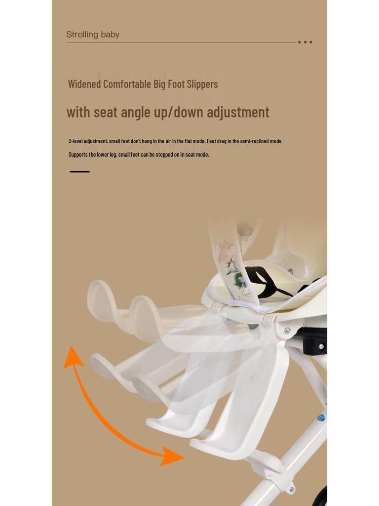 Foldable Two-Way High Landscape Baby Stroller with Four Wheels