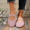 Dam Plus Size Andningsbara Fly-Knit Slip-On Ballerinaskor
