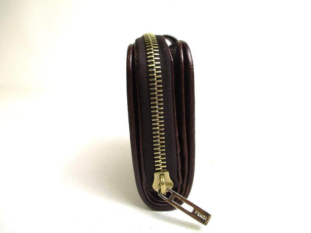 Authentic FENDI Zucca Canvas Brown Leather Bifold Wallet Compact Wallet #a466  Refurbished